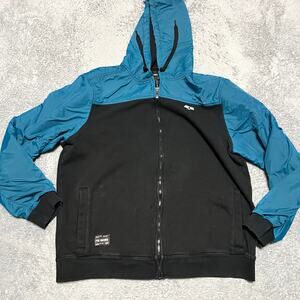 Fox Racing Head Hoodie Mens Large Tafetta Topped Fleece Zip Jacket